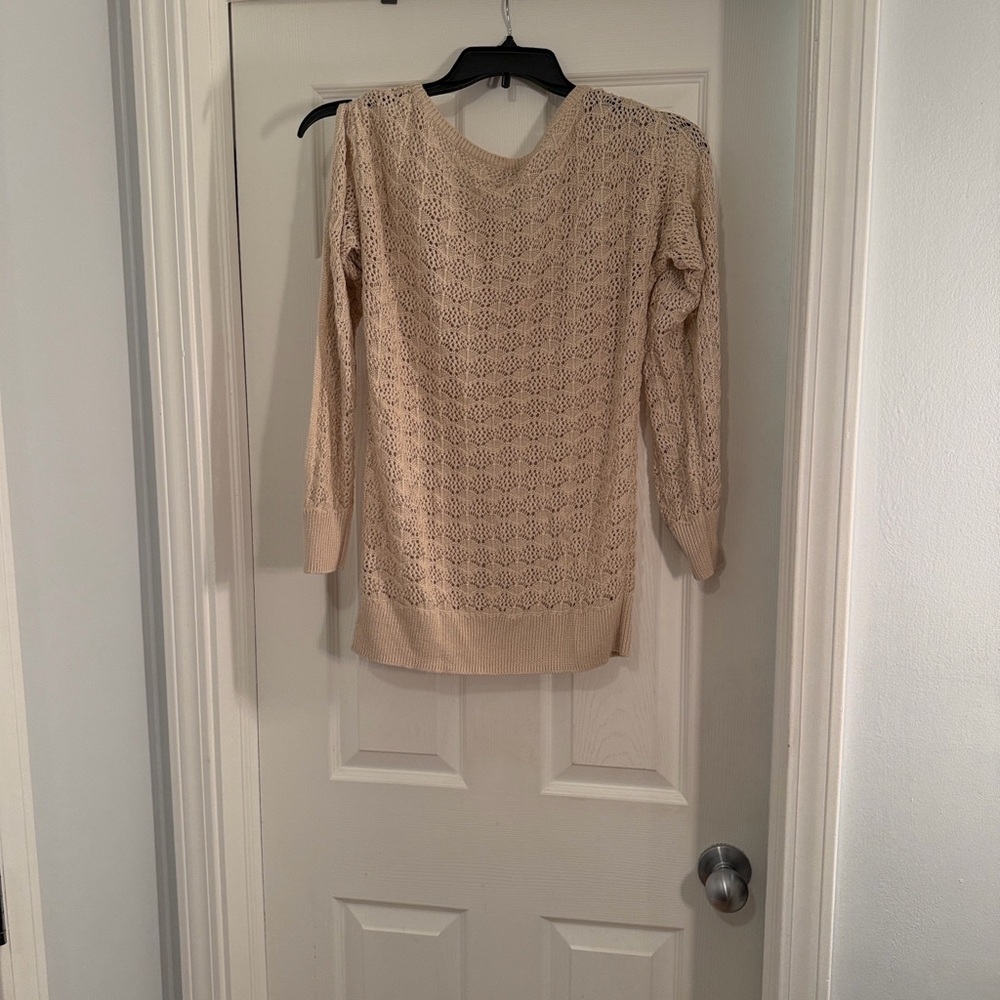 Chic Beige V-Neck Sweater for Women